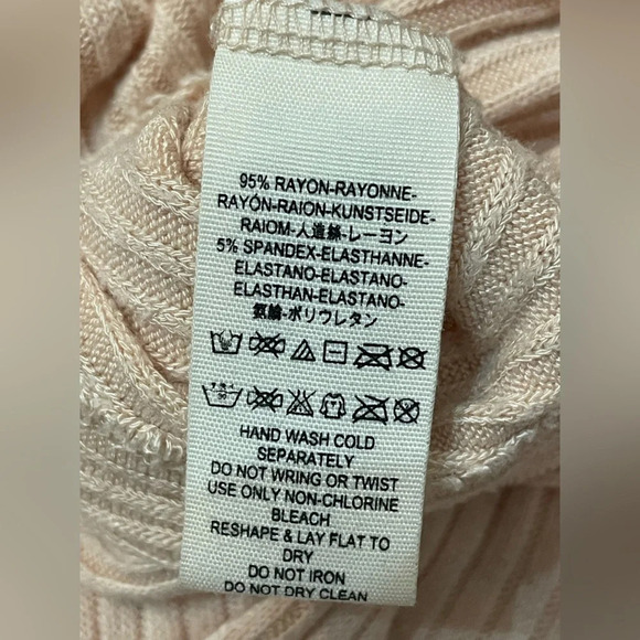 Free People We the Free Lover Rib Thermal Top Women's Small Pink Sweater Coastal - Picture 9 of 9